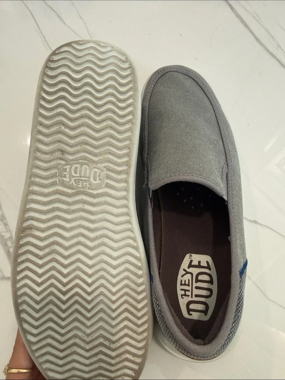 Hey Dude Gray Canvas Slip-On Loafers